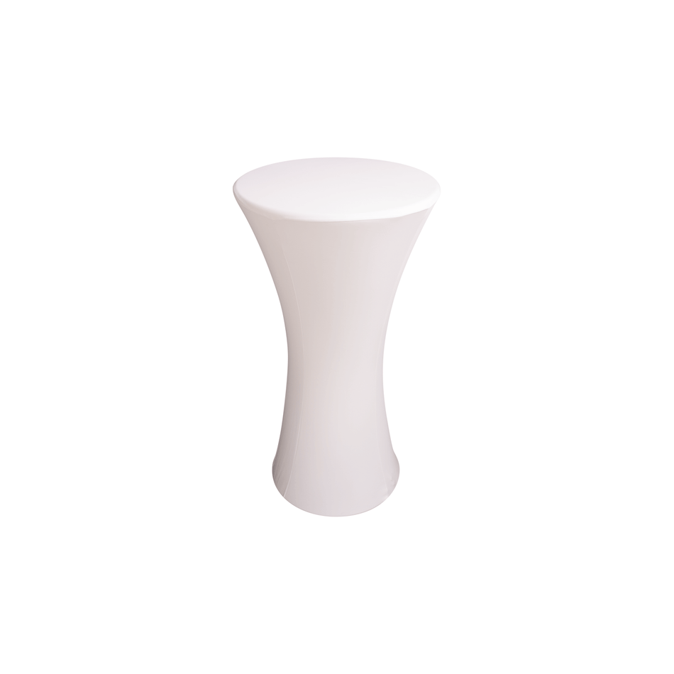 Ibiza Light & Sound LYCRA-TAB-0.6M-WH – Funda elástica blanca para mesa alta Ø 60 cm × H 120 cm - Tempo Shop