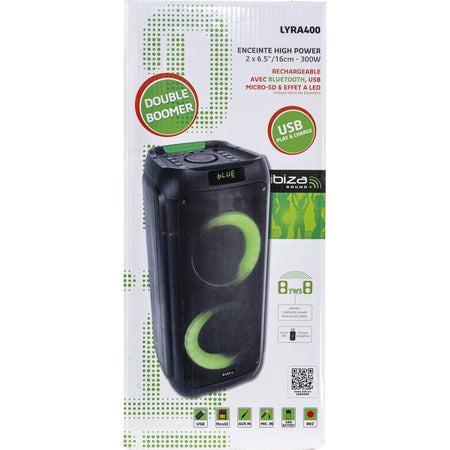 Ibiza Light & Sound LYRA400 - Party box recargable de alta potencia 300 W - Tempo Shop