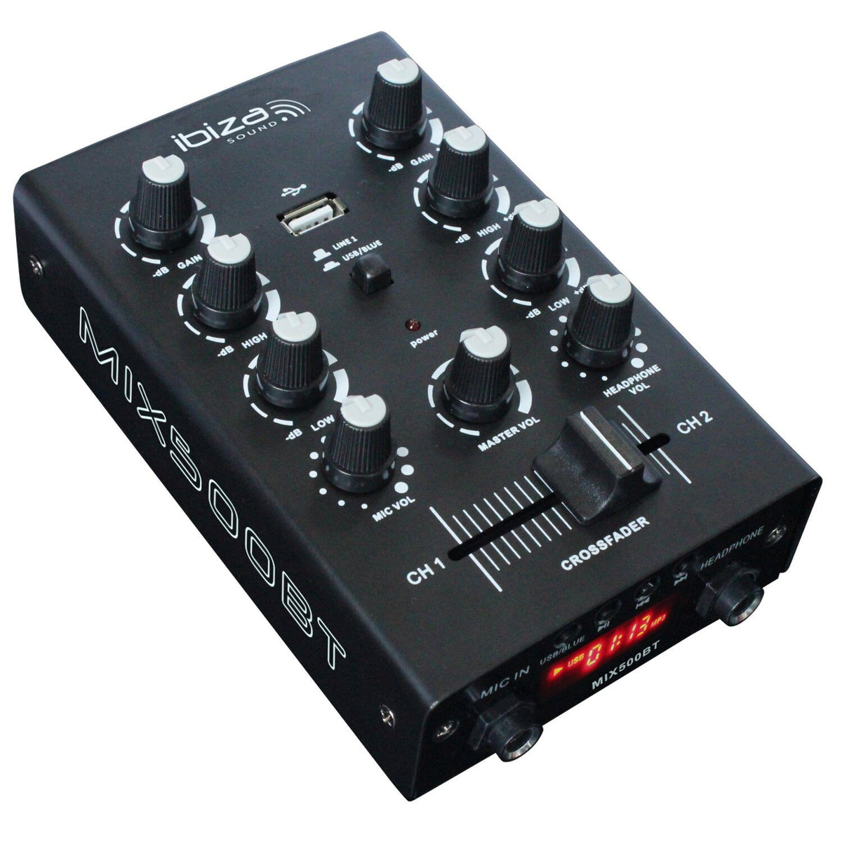 Ibiza Light & Sound MIX500BT – Mesa de mezclas USB de 2 canales y Bluetooth - Tempo Shop