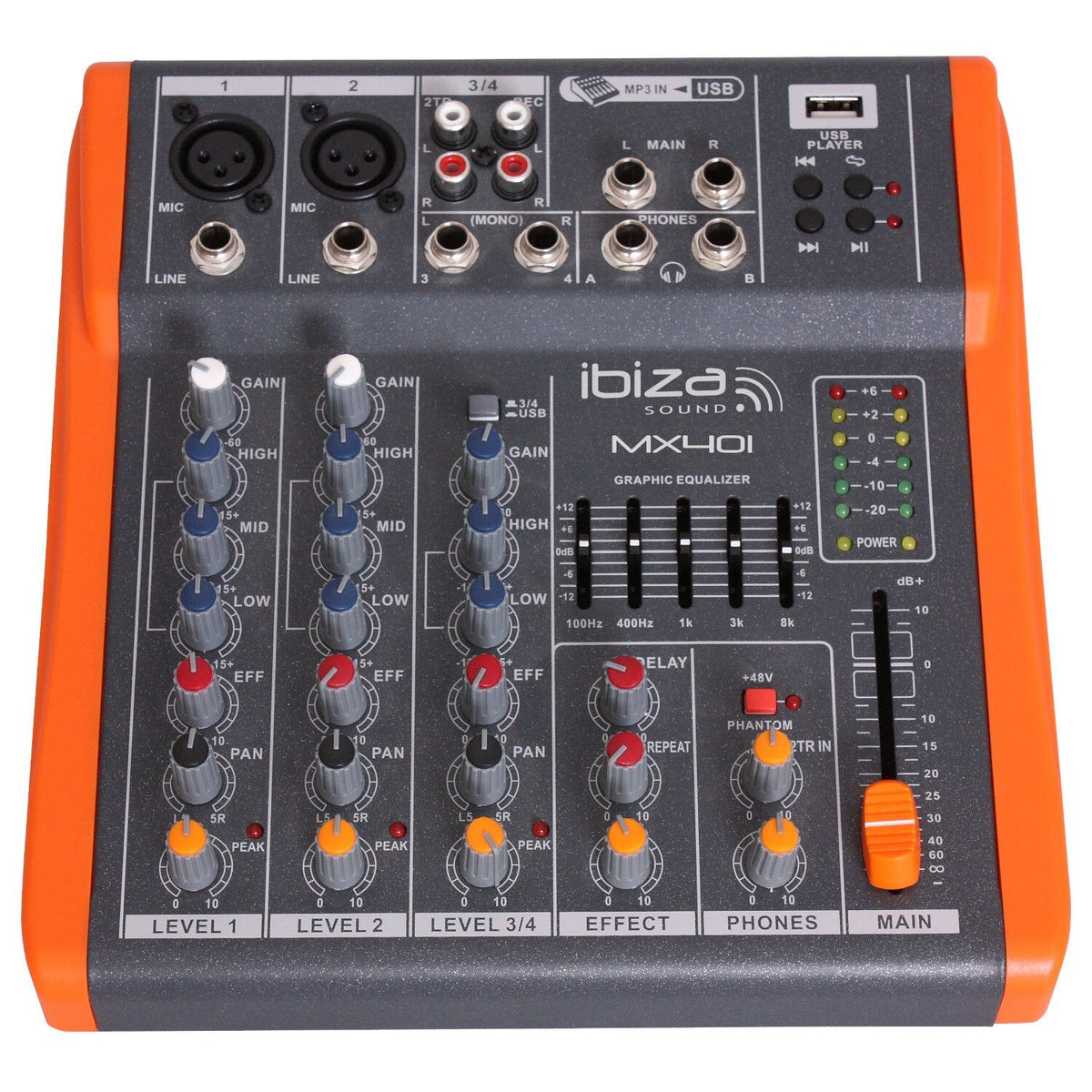 Ibiza Light & Sound MX401 - Mesa de mezclas de 4 canales extra compacta - Tempo Shop