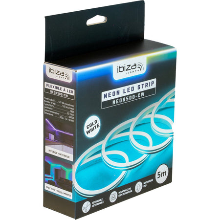 Ibiza Light & Sound NEON500-CW – Flexible LED efecto neón blanco frío IP65 de 5 m - Tempo Shop