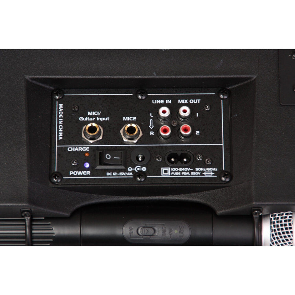 Ibiza Light & Sound PORT85UHF-BT – Sistema de sonorización portátil recargable con lector USB MP3/SD, 2× micros UHF y Bluetoo