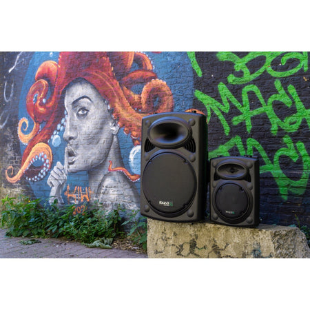 Ibiza Light & Sound PORT8UHF-BT – Sistema portátil autónomo con USB/VOX/Bluetooth y micros UHF + micro cable - Tempo Shop