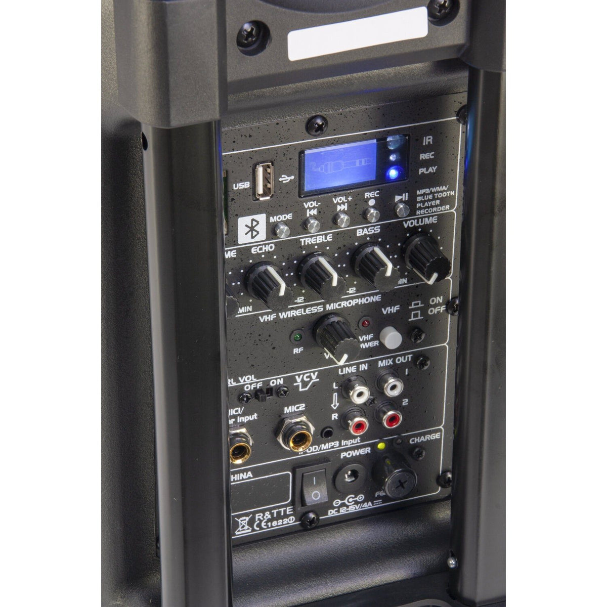 Ibiza Light & Sound PORT8VHF-BT – Sistema de sonido portátil autónomo 8″/20 cm con USB-MP3, REC, VOX, Bluetooth, 1 micro VHF