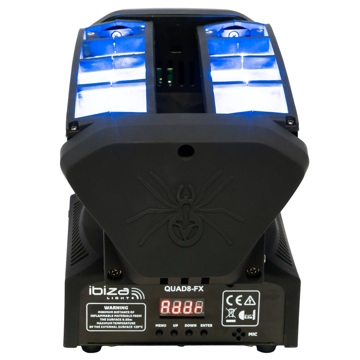 Ibiza Light & Sound QUAD8-FX – Efecto de iluminación “SPIDER” de barras con 8 LEDs CREE RGBW de 10 W - Tempo Shop