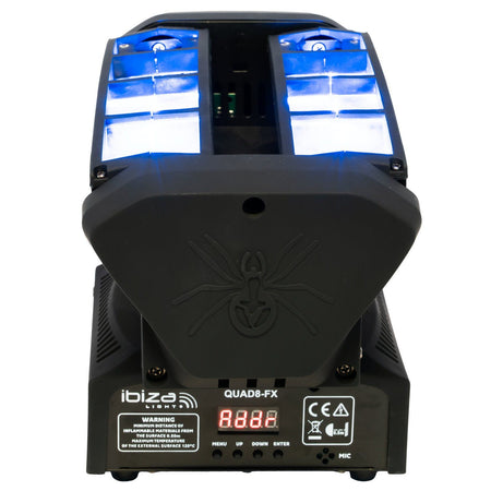 Ibiza Light & Sound QUAD8-FX – Efecto de iluminación “SPIDER” de barras con 8 LEDs CREE RGBW de 10 W - Tempo Shop