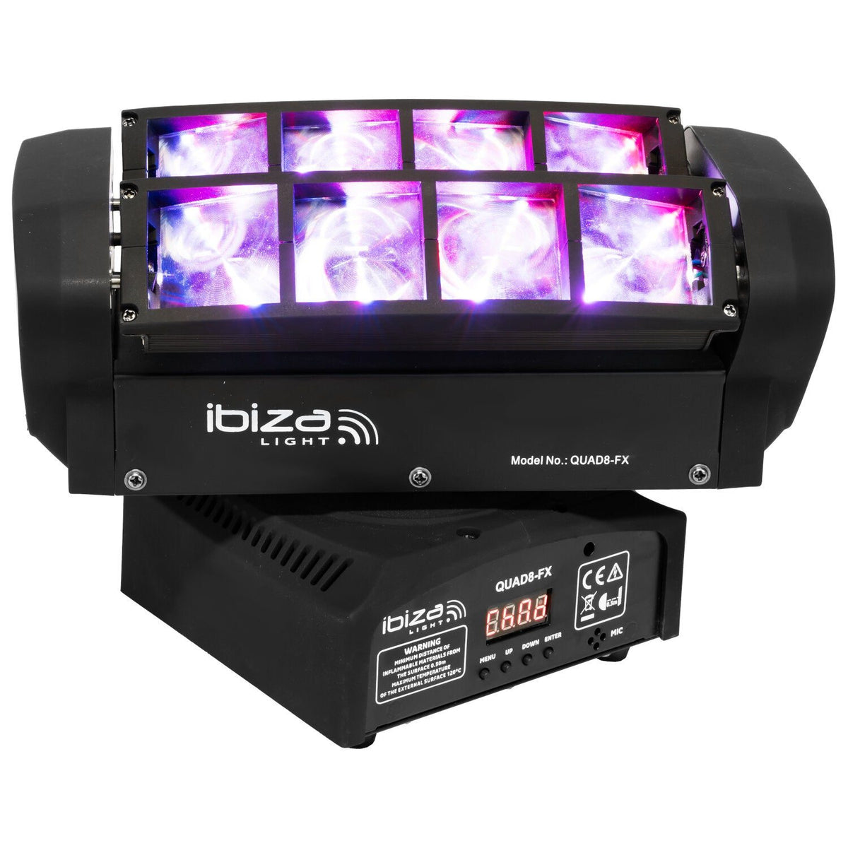 Ibiza Light & Sound QUAD8-FX – Efecto de iluminación “SPIDER” de barras con 8 LEDs CREE RGBW de 10 W - Tempo Shop