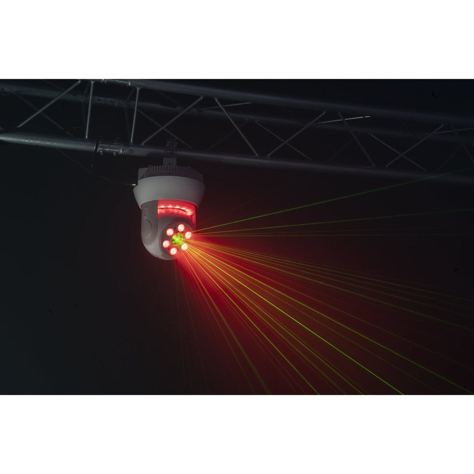 Ibiza Light & Sound STAR-LASER-WH – Cabeza móvil con láser, gobos, LED Wash y anillo luminoso (Carcasa blanca) - Tempo Shop