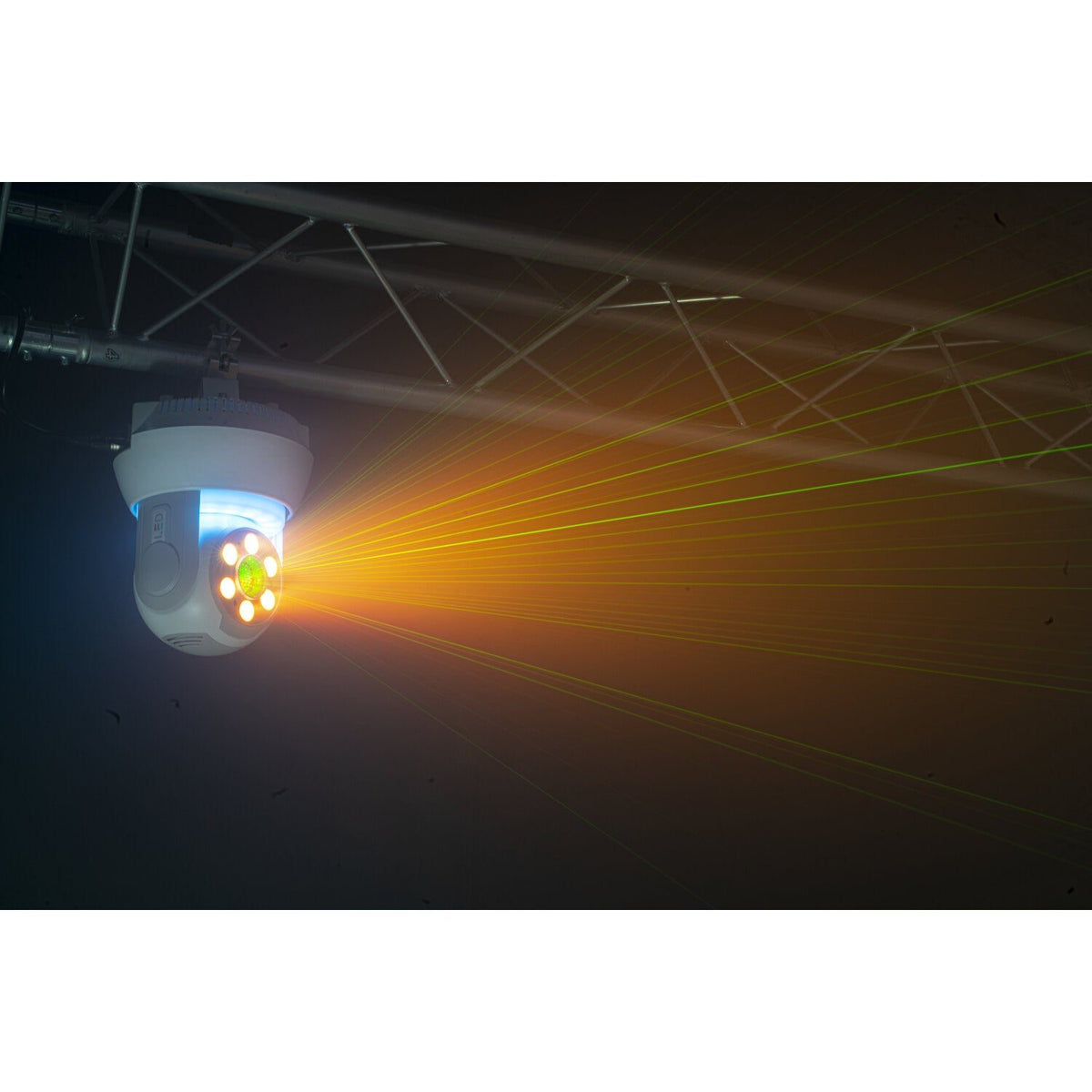 Ibiza Light & Sound STAR-LASER-WH – Cabeza móvil con láser, gobos, LED Wash y anillo luminoso (Carcasa blanca) - Tempo Shop