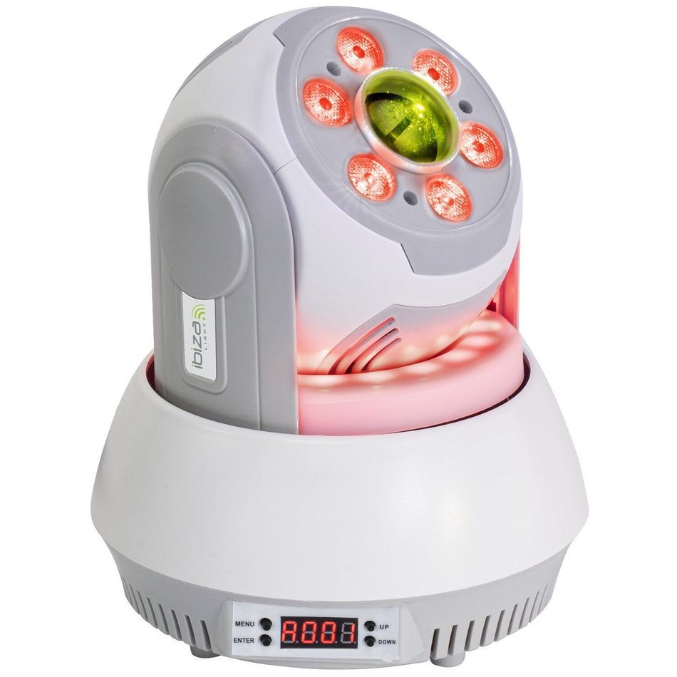 Ibiza Light & Sound STAR-WASH-WH – Cabeza móvil Wash con Spot 30 W, Gobos y Anillo luminoso - Tempo Shop