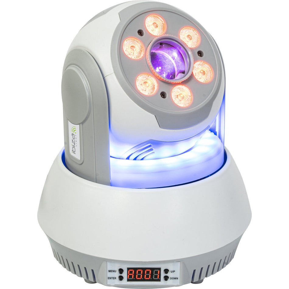 Ibiza Light & Sound STAR-WASH-WH – Cabeza móvil Wash con Spot 30 W, Gobos y Anillo luminoso - Tempo Shop