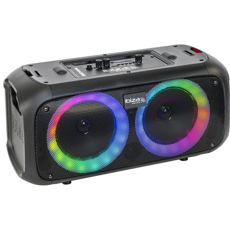 Ibiza Light & Sound STREET-SOUND – Altavoz portátil activo 2×6,5"/16 cm, 100 W con woofers iluminados - Tempo Shop