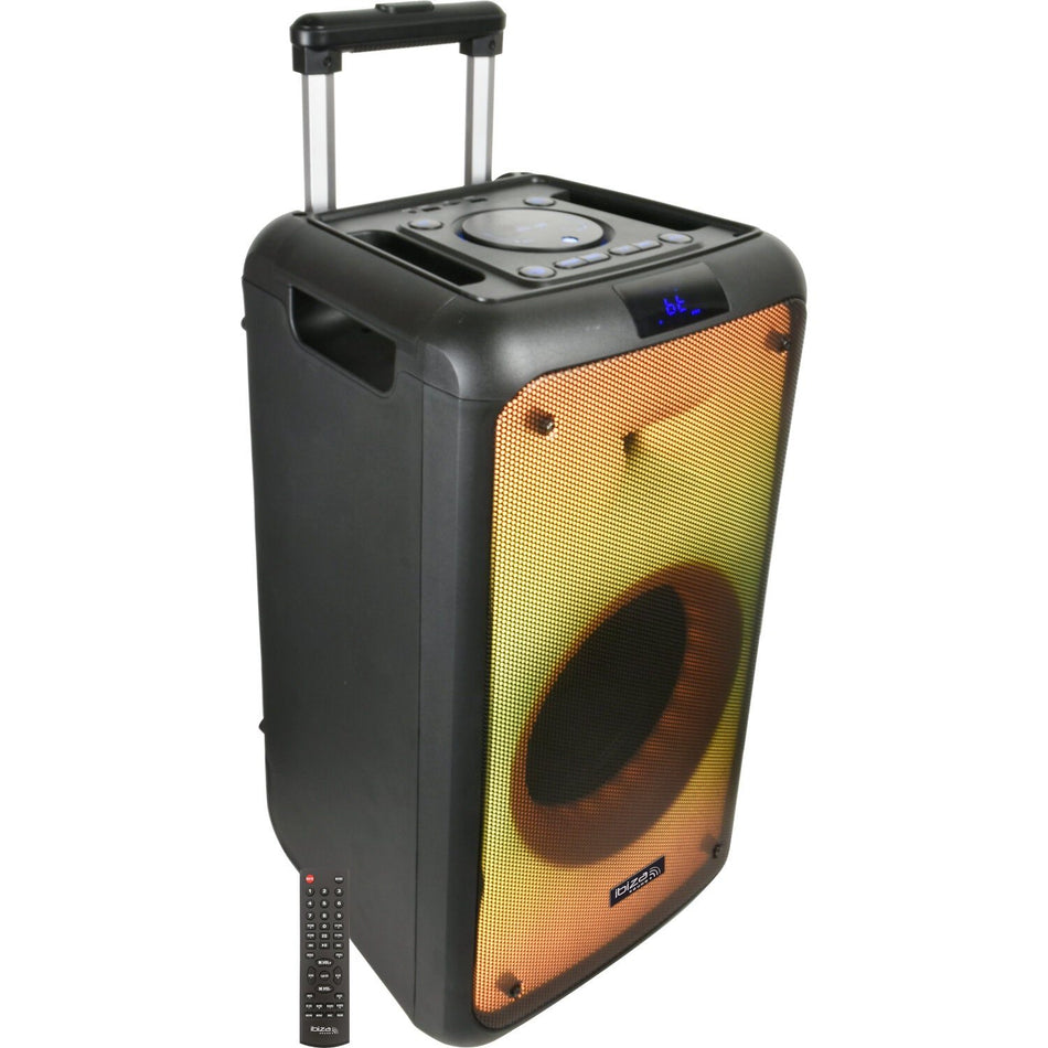 Ibiza Light & Sound STREET-WAVE – Altavoz portátil activo 2×8"/20 cm, 400 W con efecto LED “Fire”, Bluetooth, USB, microSD y