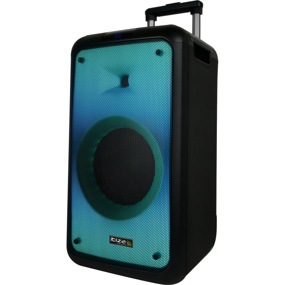 Ibiza Light & Sound STREET-WAVE – Altavoz portátil activo 2×8"/20 cm, 400 W con efecto LED “Fire”, Bluetooth, USB, microSD y