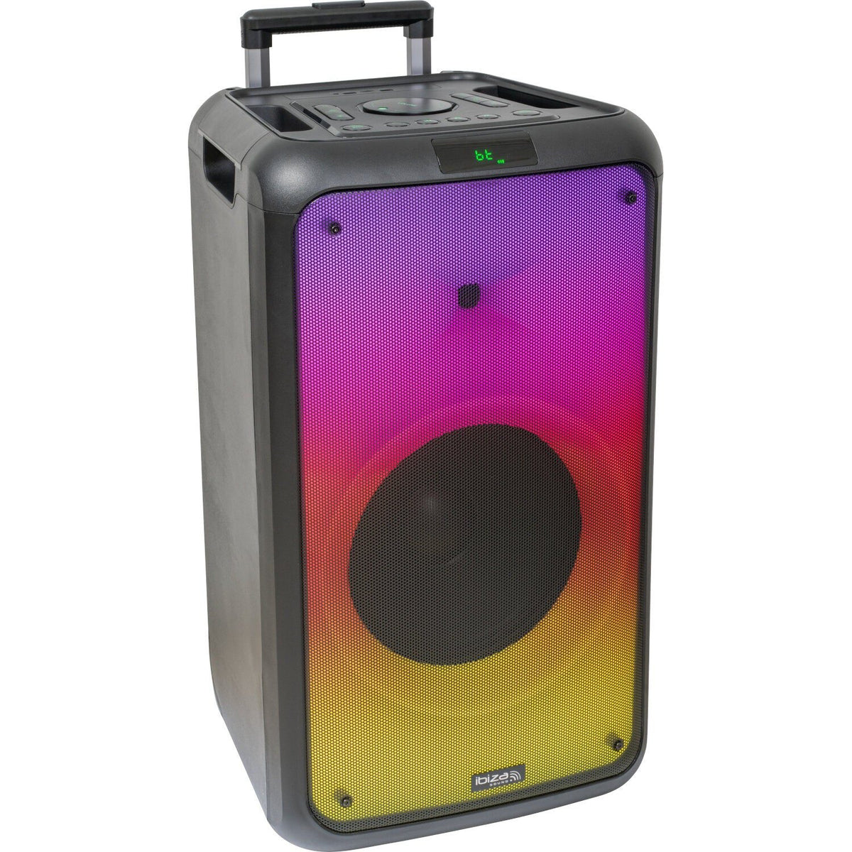 Ibiza Light & Sound STREET-WAVE-MAX – Altavoz portátil 12”/30 cm, 600 W con efecto LED “Fire”, Bluetooth, 2 USB, microSD y ba