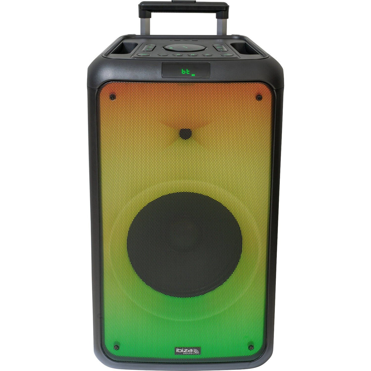 Ibiza Light & Sound STREET-WAVE-MAX – Altavoz portátil 12”/30 cm, 600 W con efecto LED “Fire”, Bluetooth, 2 USB, microSD y ba