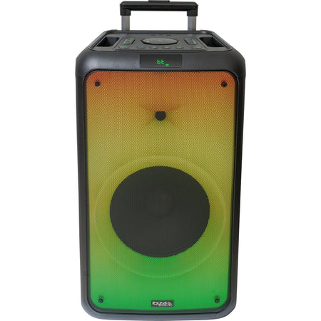 Ibiza Light & Sound STREET-WAVE-MAX – Altavoz portátil 12”/30 cm, 600 W con efecto LED “Fire”, Bluetooth, 2 USB, microSD y ba