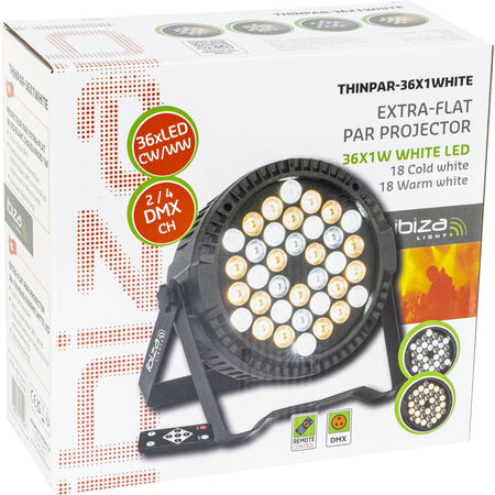 Ibiza Light & Sound THINPAR-36X1WHITE - Proyector PAR EXTRA-PLANO 36×1 W LED Blanco - Tempo Shop