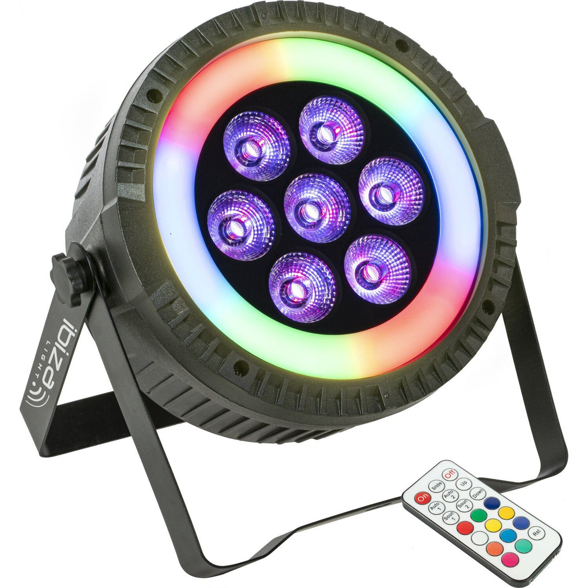 Ibiza Light & Sound THINPAR-LED-RING - Proyector PAR EXTRA-PLANO 7×6 W RGBW 4-en-1 + 48 LED SMD - Tempo Shop