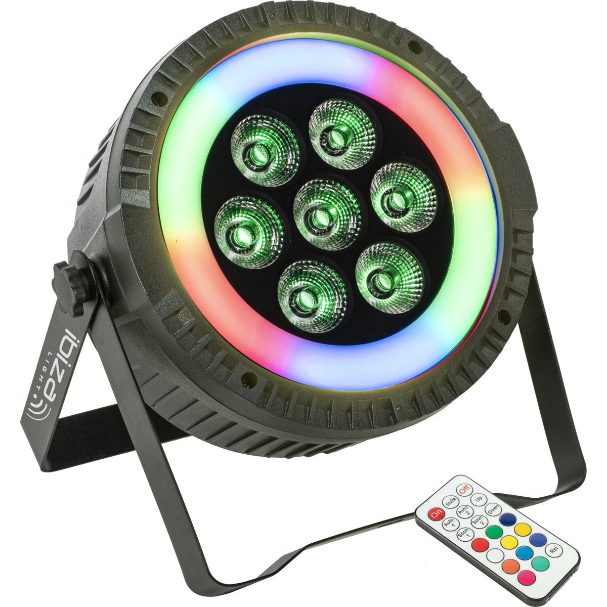 Ibiza Light & Sound THINPAR-LED-RING - Proyector PAR EXTRA-PLANO 7×6 W RGBW 4-en-1 + 48 LED SMD - Tempo Shop