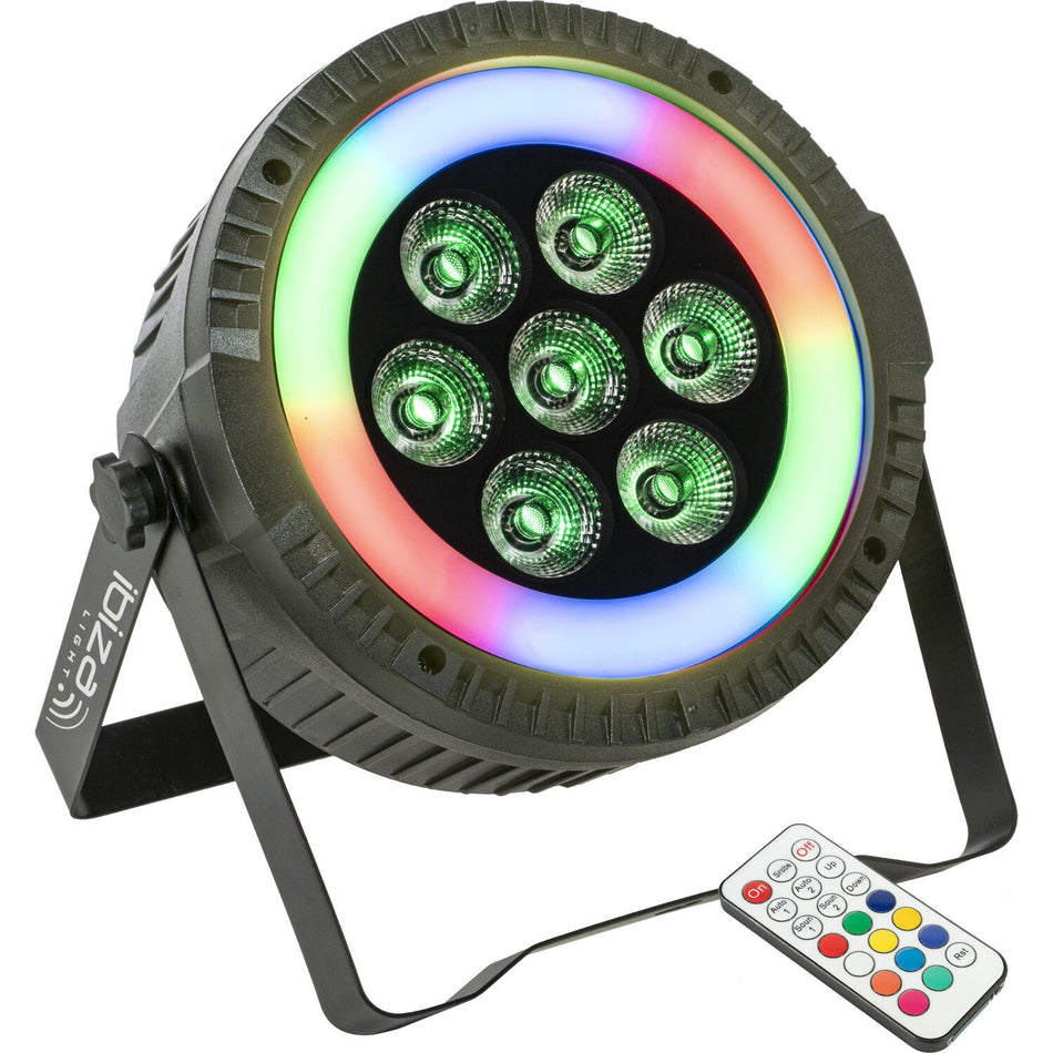Ibiza Light & Sound THINPAR-LED-RING - Proyector PAR EXTRA-PLANO 7×6 W RGBW 4-en-1 + 48 LED SMD - Tempo Shop