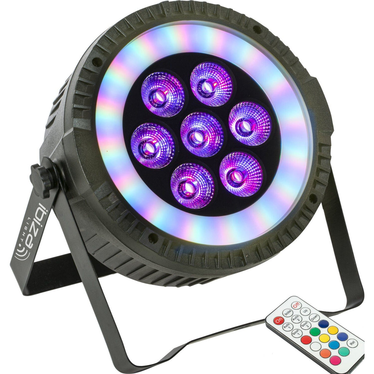 Ibiza Light & Sound THINPAR-LED-RING - Proyector PAR EXTRA-PLANO 7×6 W RGBW 4-en-1 + 48 LED SMD - Tempo Shop