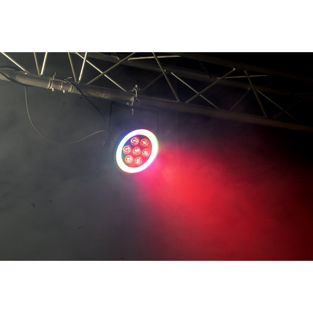 Ibiza Light & Sound THINPAR-LED-RING - Proyector PAR EXTRA-PLANO 7×6 W RGBW 4-en-1 + 48 LED SMD - Tempo Shop