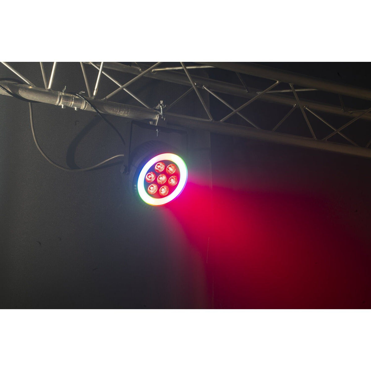 Ibiza Light & Sound THINPAR-LED-RING - Proyector PAR EXTRA-PLANO 7×6 W RGBW 4-en-1 + 48 LED SMD - Tempo Shop