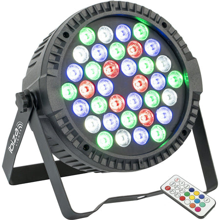 Ibiza Light & Sound THINPAR36X1-RGBW – Proyector PAR extra-plano con 36 LED RGBW de 1 W - Tempo Shop