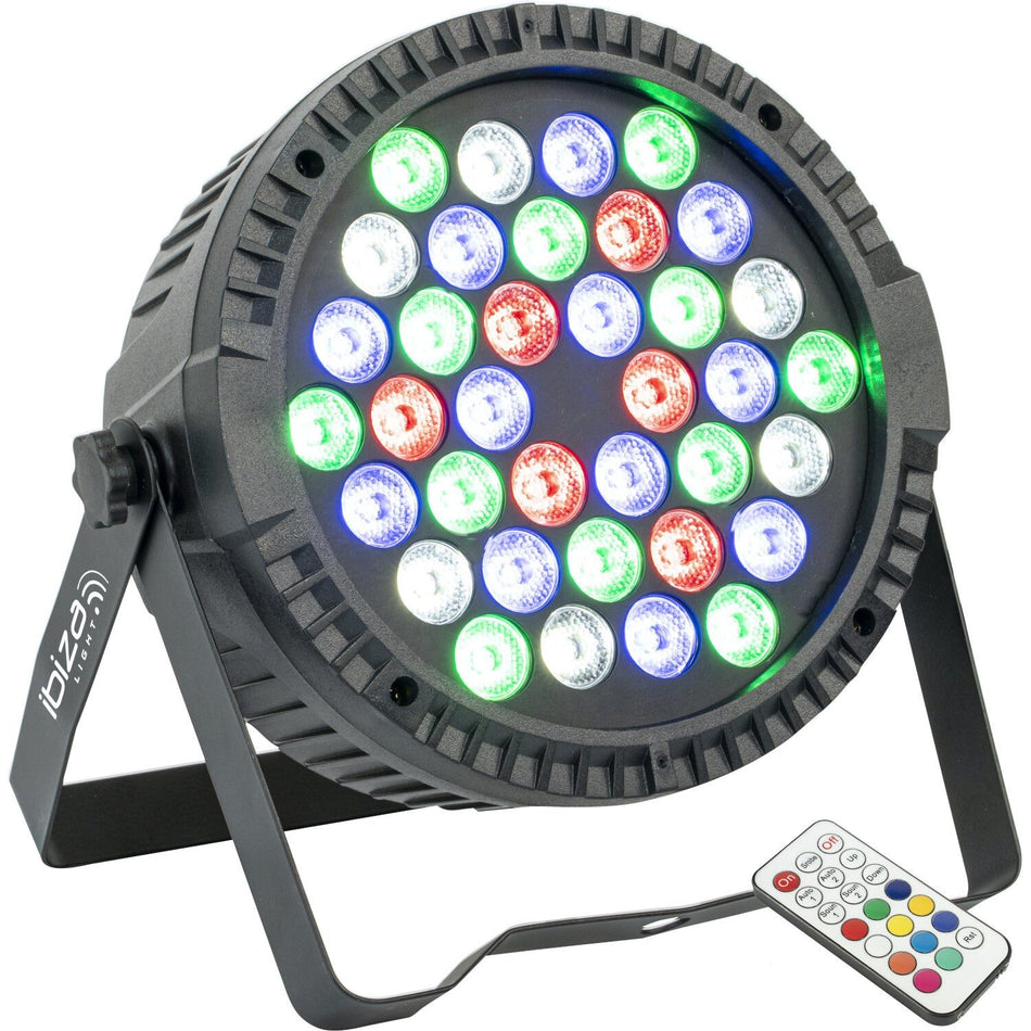 Ibiza Light & Sound THINPAR36X1-RGBW – Proyector PAR extra-plano con 36 LED RGBW de 1 W - Tempo Shop