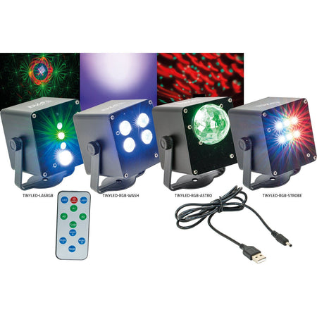 Ibiza Light & Sound TINYLED-RGB-WASH - Efecto miniatura de LED 4x3W RGB 3-en-1 a baterías - Tempo Shop