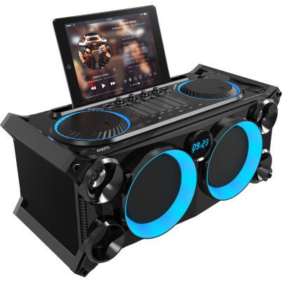 Ibiza Light & Sound SPLBOX200 - BK - Altavoz portátil 2x5.5''/200W con USB/SD/Bluetooth/FM/batería/grabación/LED, color negro - Tempo Shop