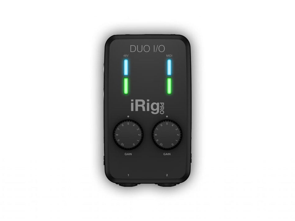IK Multimedia iRig Pro Duo I/O - Interfaz de audio/MIDI 2 canales 24-bit para iPhone/iPad, Android, Mac y PC