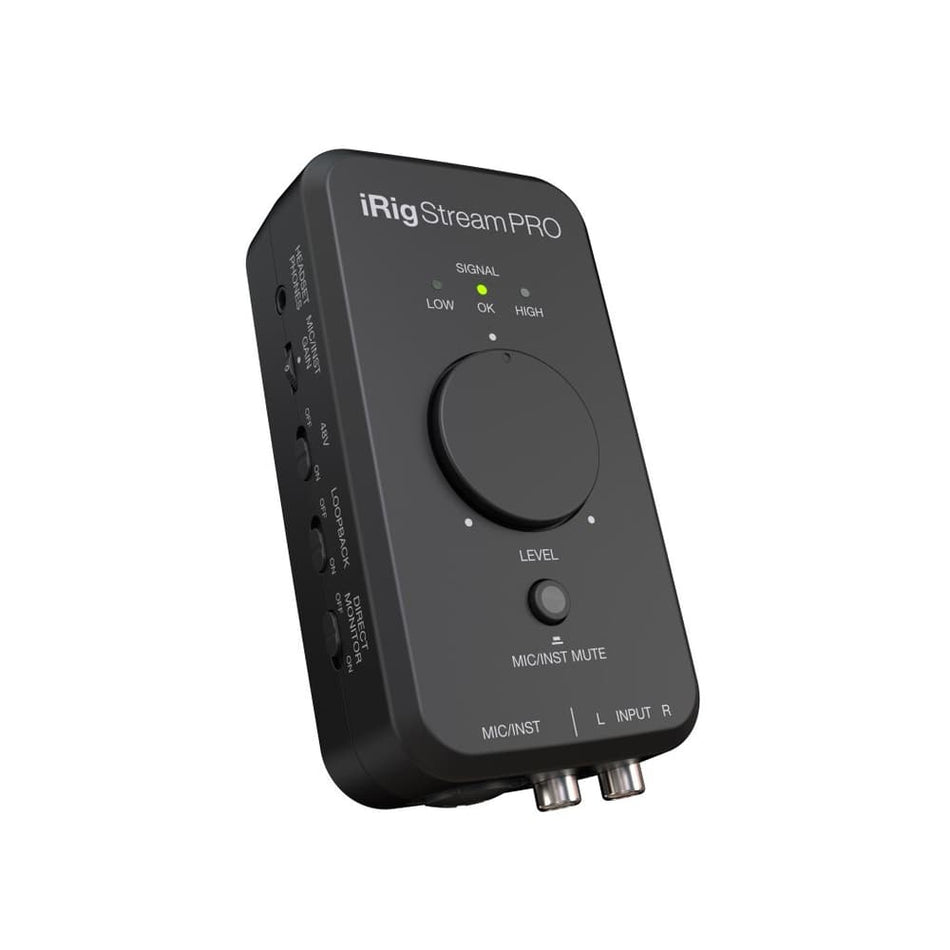 IK Multimedia iRig Stream Pro - Interfaz 4×2 para streaming 24-bit/96 kHz con Loopback+ y alimentación por baterías (iOS/Android/Mac/PC)