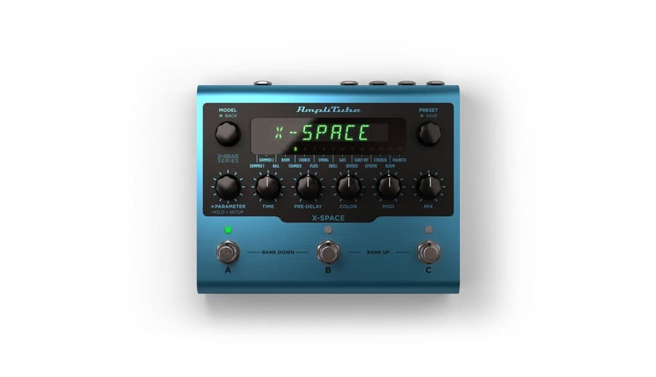 IK Multimedia AmpliTube X-GEAR X-SPACE - Pedal digital de reverberación estéreo con USB y MIDI