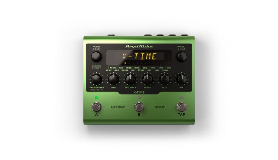 IK Multimedia AmpliTube X-GEAR X-TIME - Pedal digital de delay estéreo con interfaz USB y MIDI
