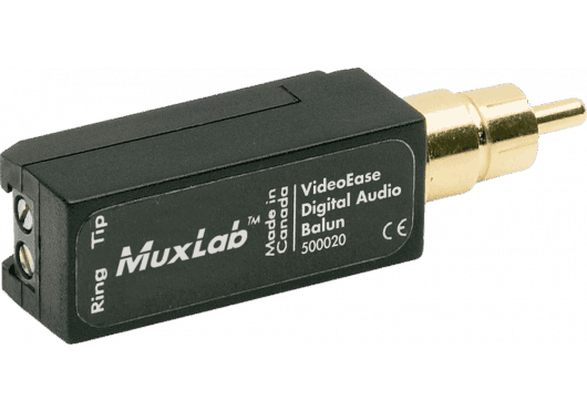 MuxLab IMU-500020 - Balun de Audio Digital S/PDIF (RCA a Terminal de Tornillo)