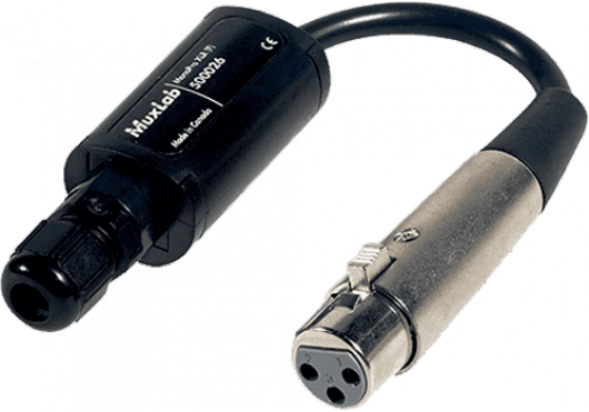 MuxLab IMU-500026 - Extensor Balun MonoPro con Conector XLR Hembra para Audio Profesional sobre Cat5e/6