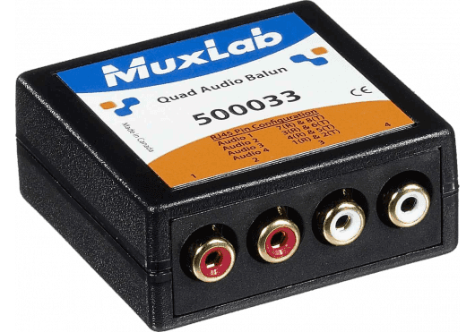 MuxLab 500033 - Balun de Audio Cuádruple Analógico RCA sobre Cat5e/6