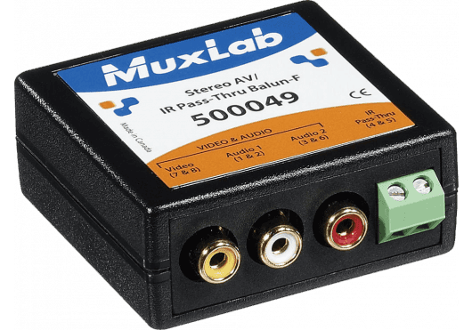 MuxLab IMU-500049 - Balun de Audio Estéreo y Video Compuesto con Retorno IR (Hembra)