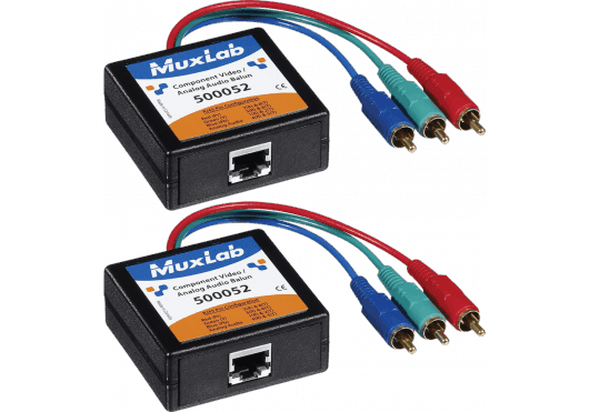 MuxLab 500052-2PK - Kit de Extensión de Video por Componentes y Audio Analógico sobre Cat5e/6