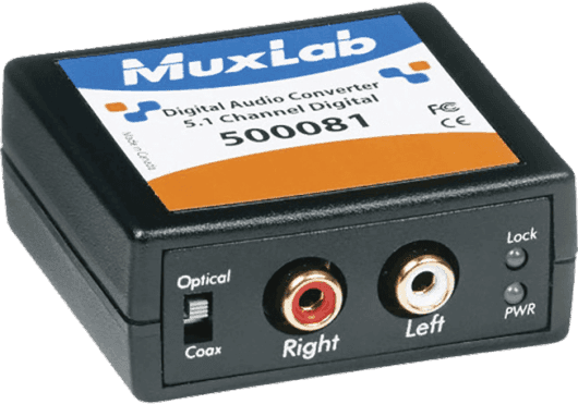 MuxLab 500081 - Convertidor de Audio Digital Dolby a Analógico RCA Estéreo