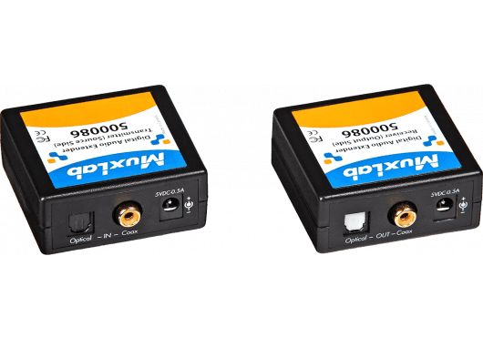 MuxLab 500086 - Kit Extensor de Audio Digital (S/PDIF y Toslink) sobre Cat5e/6 hasta 150m