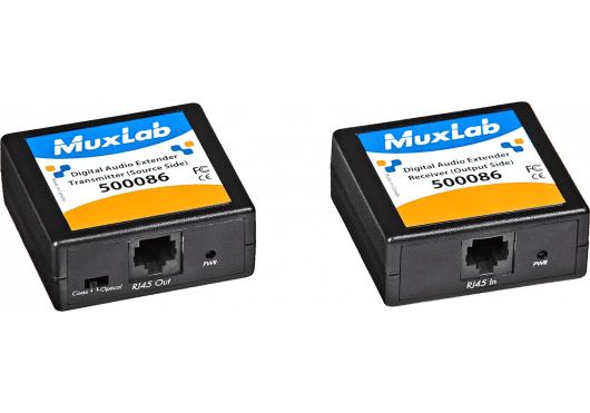MuxLab 500086 - Kit Extensor de Audio Digital (S/PDIF y Toslink) sobre Cat5e/6 hasta 150m