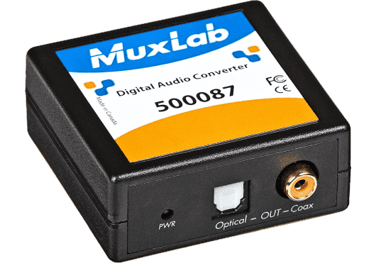 MuxLab 500087 - Convertidor de Audio Digital Bidireccional SPDIF Coaxial y Toslink Óptico