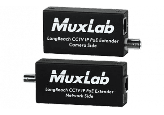 MuxLab 500115 - Kit Extensor CCTV IP PoE LongReach sobre Coaxial (Hasta 600m - 1000m)