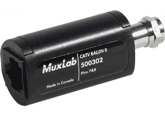 MuxLab 500302 - CATV Balun II - Extensor de señal RF y TV por cable sobre Cat5e/6