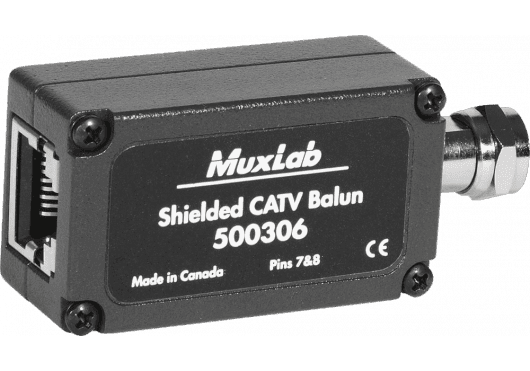 MuxLab 500306 - Balun CATV Blindado para Cableado Estructurado (RF sobre RJ45)