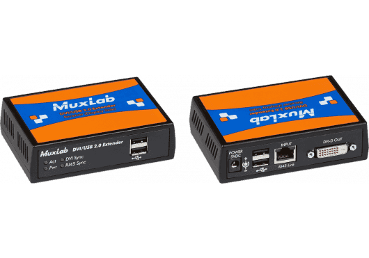 MuxLab IMU-500391 - Kit Extensor KVM DVI y USB 2.0 de Largo Alcance (HDBaseT)