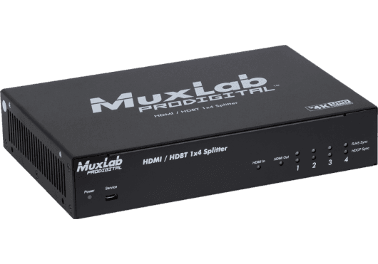 MuxLab IMU-500424 - Distribuidor HDMI/HDBaseT 1x4 UHD-4K para Instalaciones Profesionales